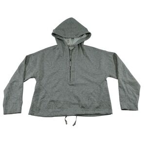 MAX STUDIO LONDON Gray Quarter Zip Hoodie Sweatshirt Size XS